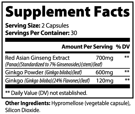 Ginkgo Biloba and Ginseng Capsules