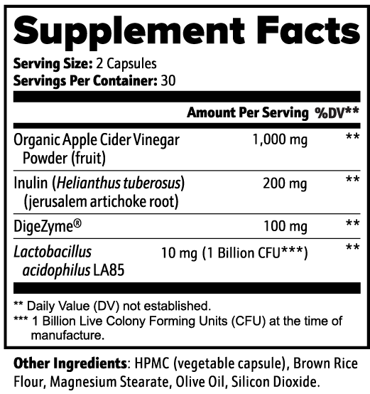 Apple Cider Vinegar Capsules – Natural Digestion & Metabolism Support