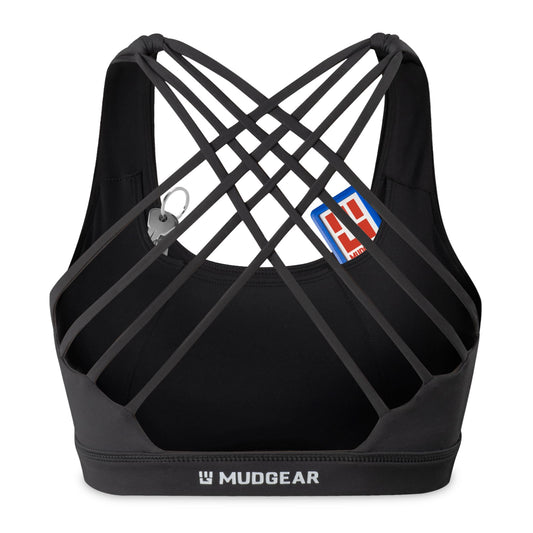 Women's Performance Sports Bra with Pockets - Black