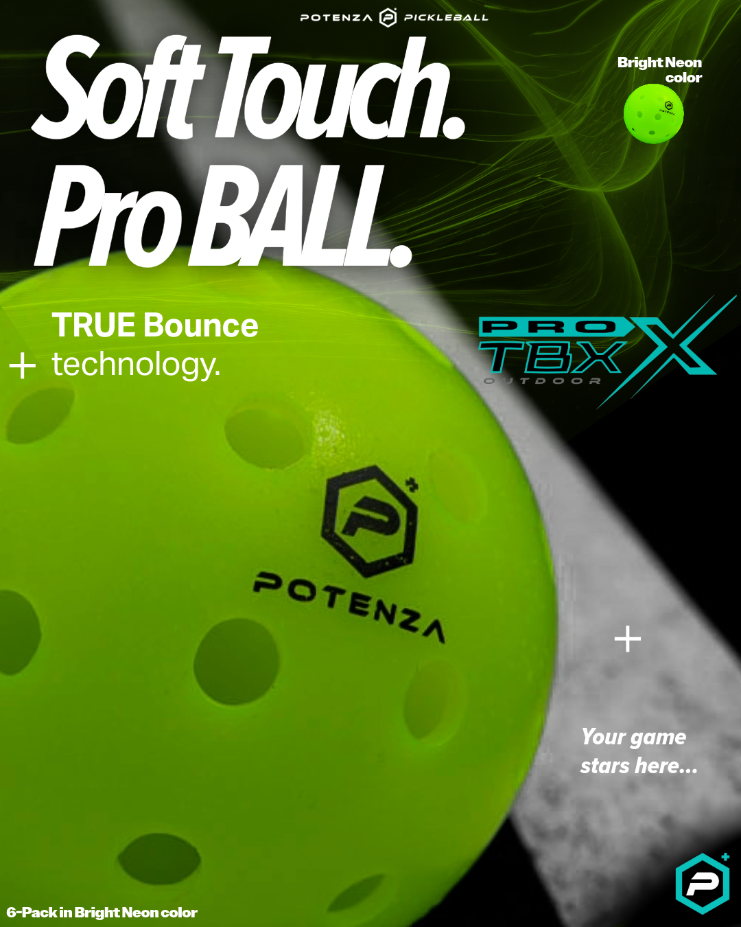 TRUEBOUNCE™ TBX Outdoor Ball (6-pack) NEON