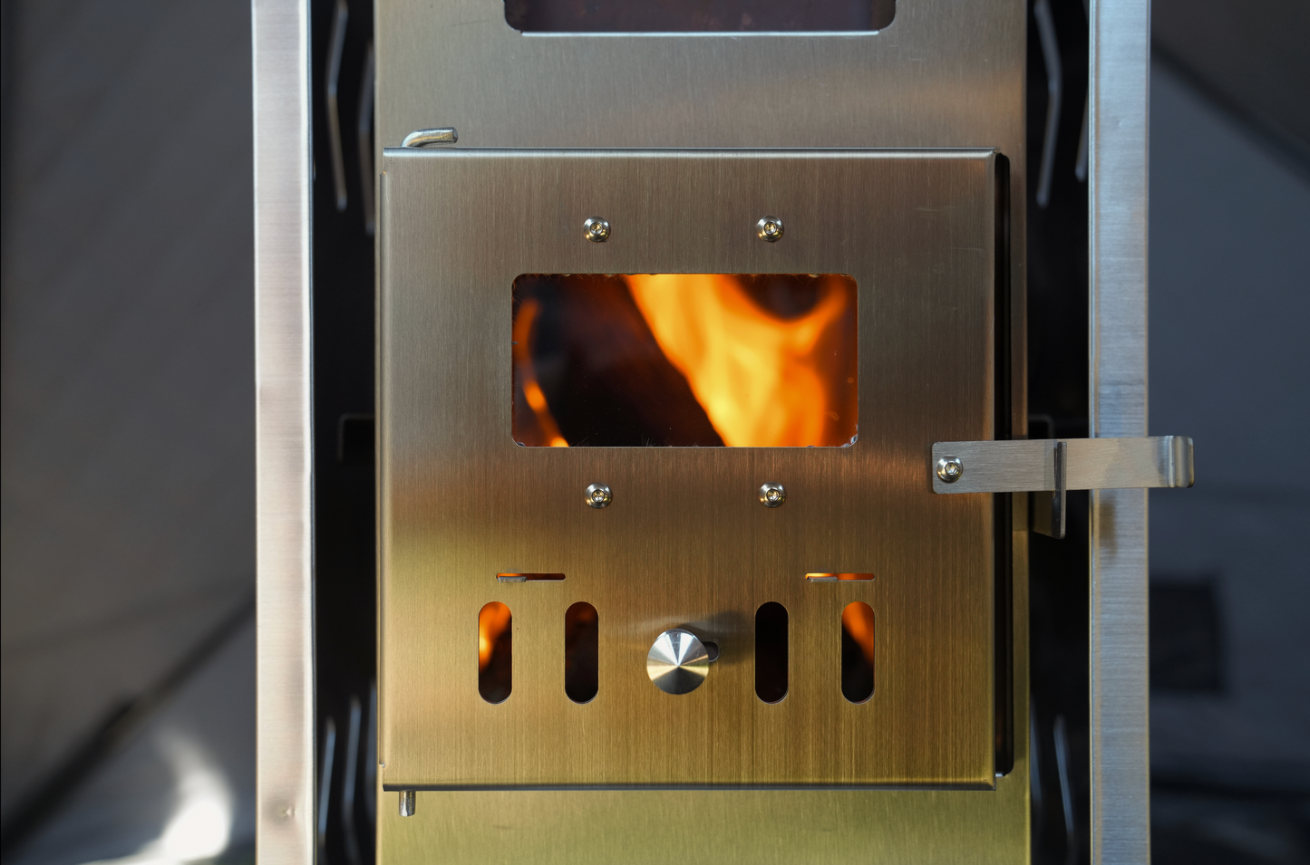 Sauna Tent Wood Stove | Portable | Brushed Stainless