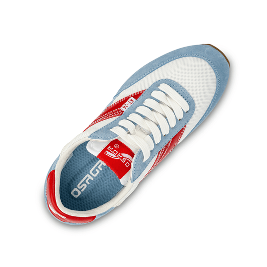 Osaga KT-26 Women's 70s Revival Retro Sneaker (Blue/Red/Gum)