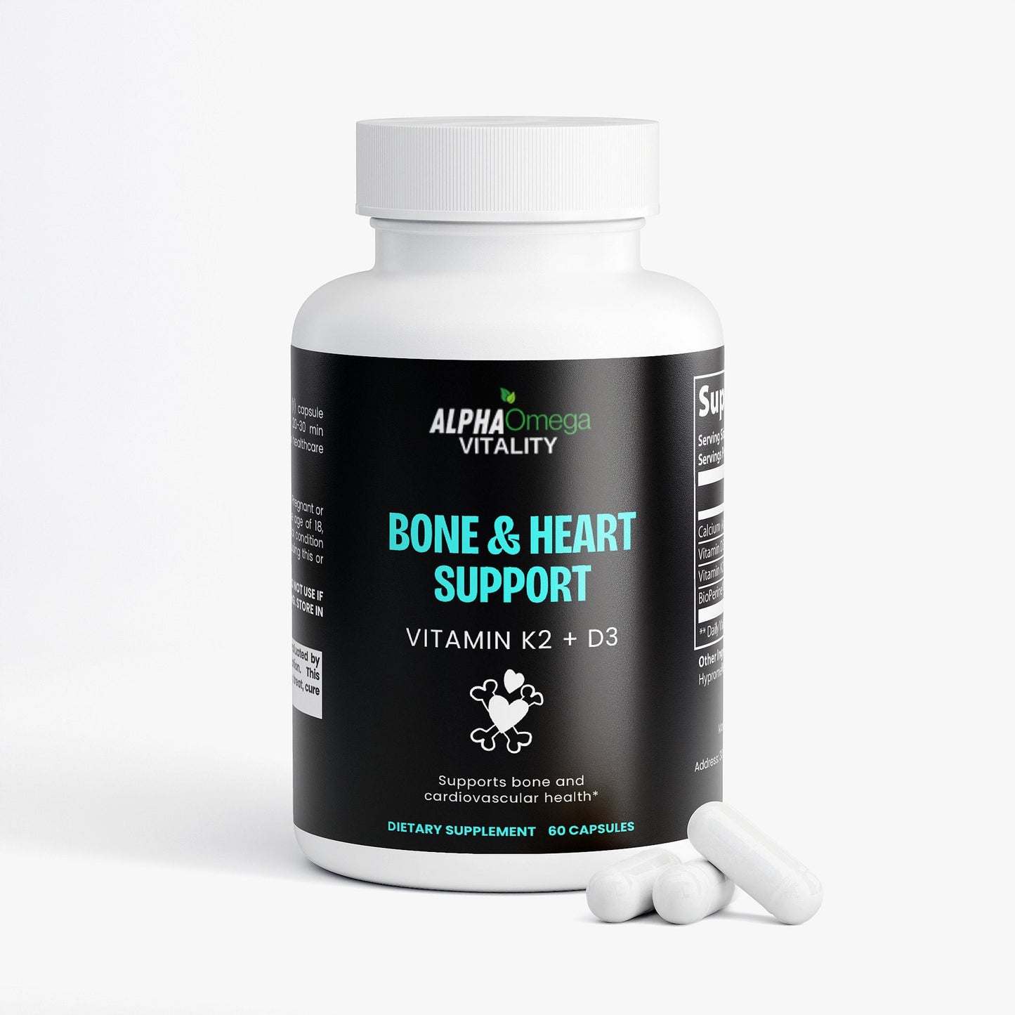 Bone and Heart Support with Vitamin K2 & D3 - 60 Capsules