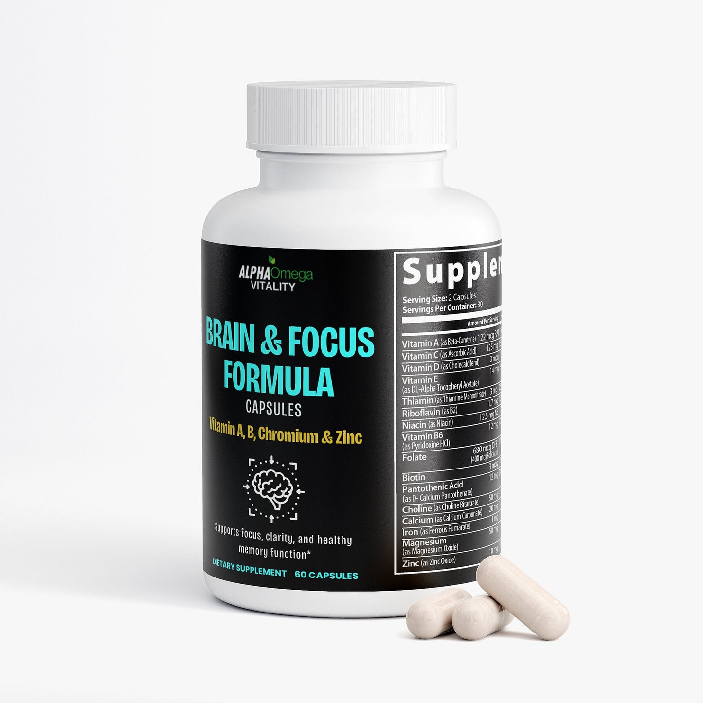 Brain & Focus Formula with A, B, Zinc and Chromium