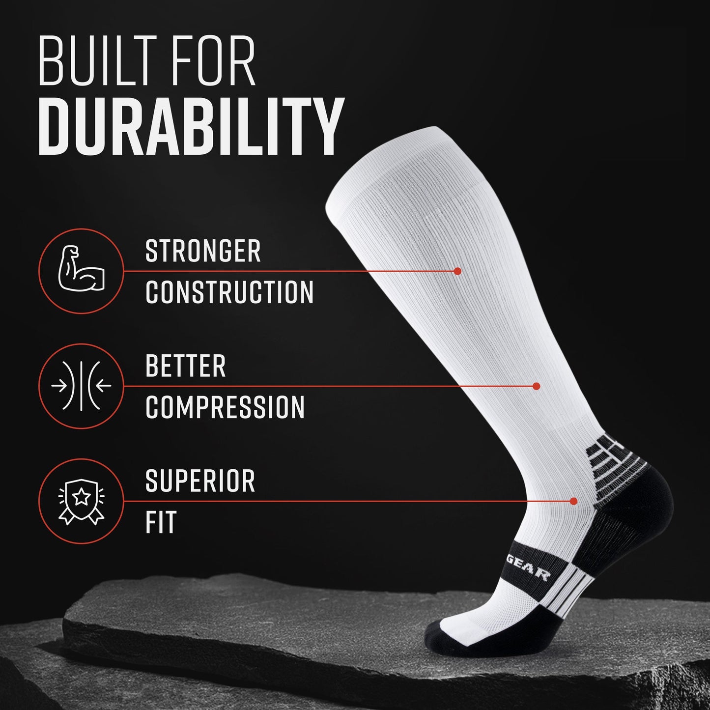 Tall Compression Socks (White)