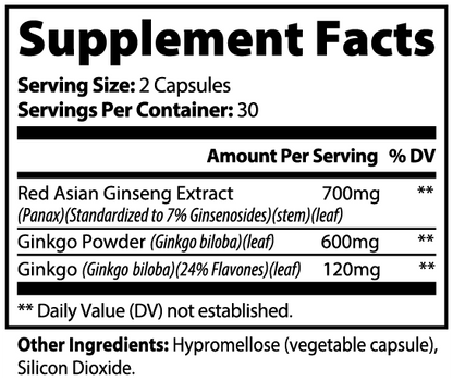 Ginkgo Biloba and Ginseng Capsules