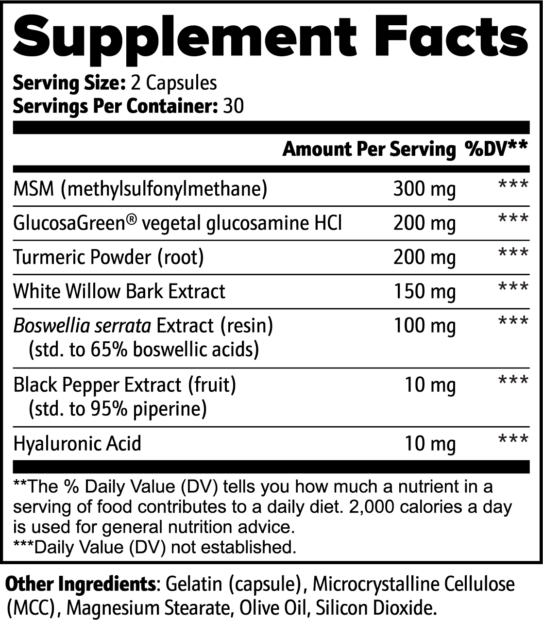 Natural Joint Health Supplement