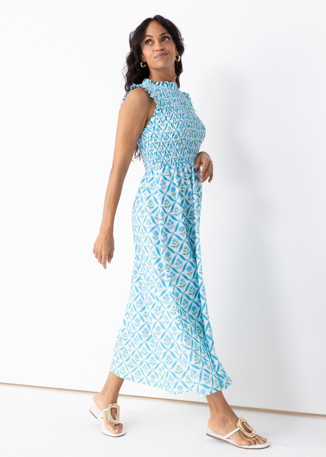 Rosemary Beach Smocked Maxi Dress