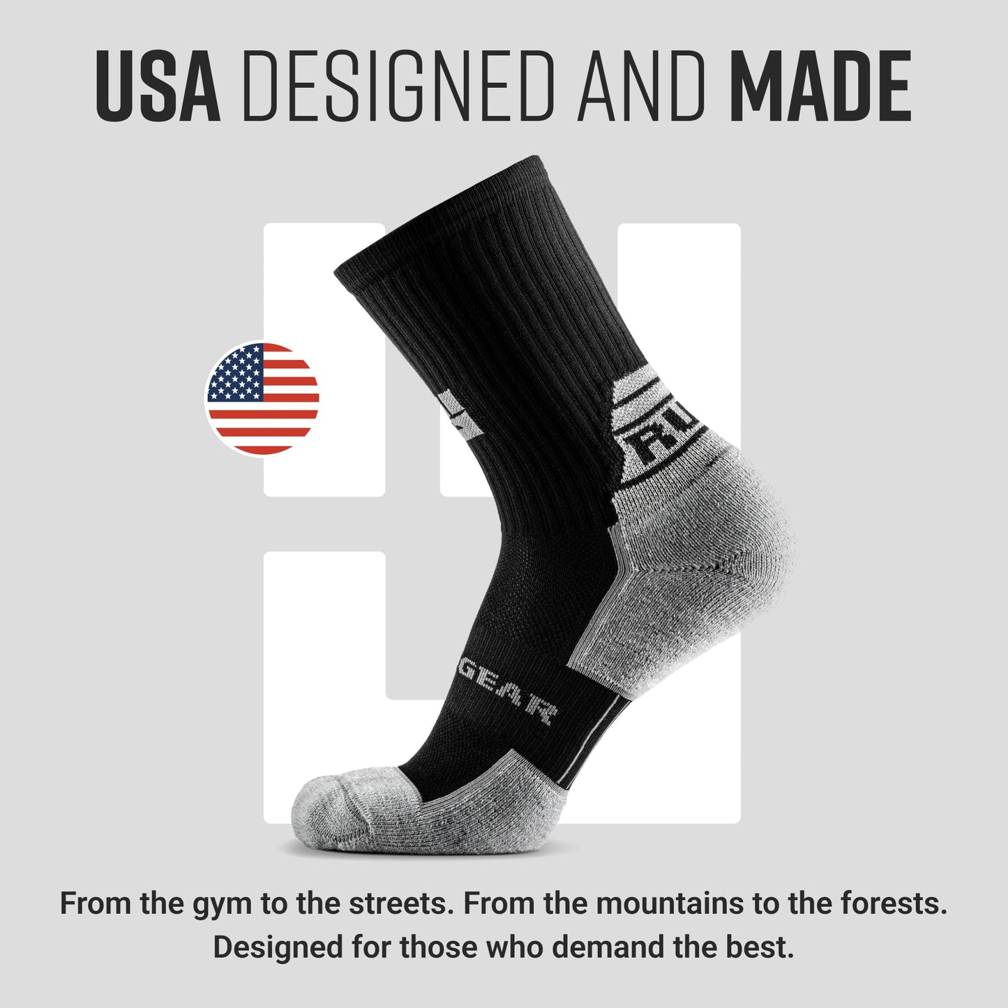 MudGear Ruck Sock (Black/Gray)