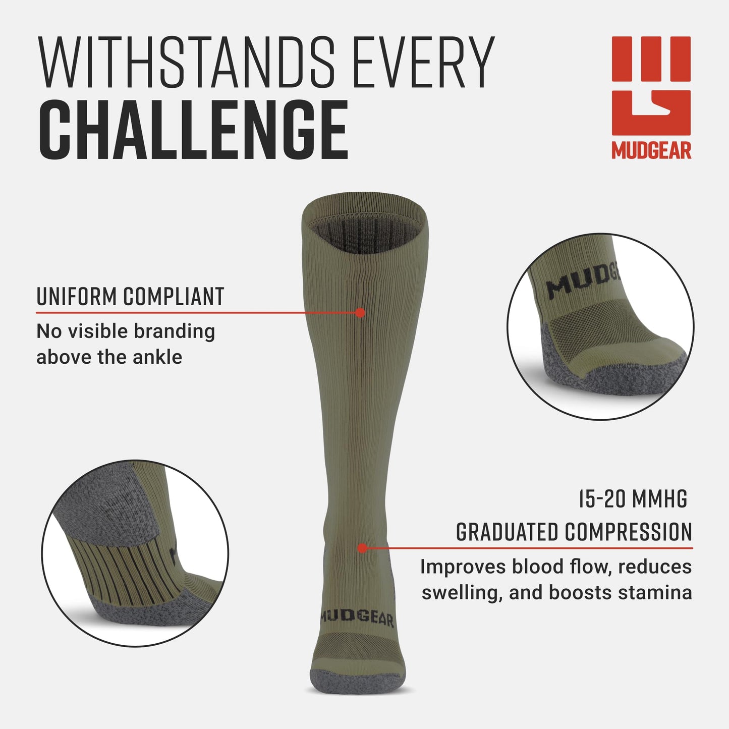 Tall Compression Socks Tactical Line (Olive Drab Green)