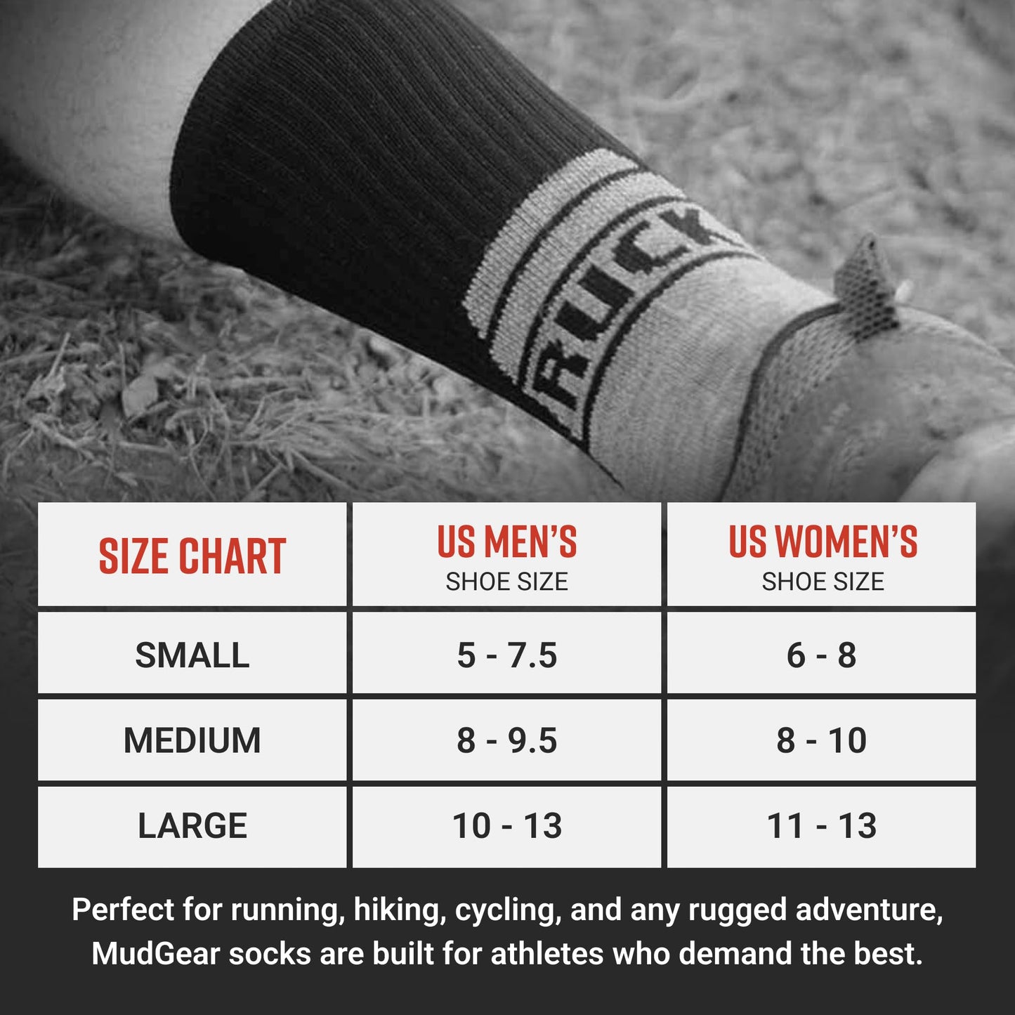 MudGear Ruck Sock (Black/Gray)