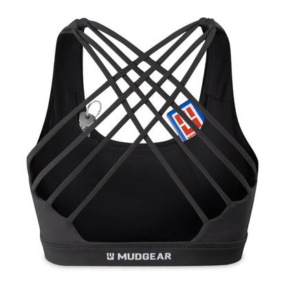 Women's Performance Sports Bra with Pockets - Black