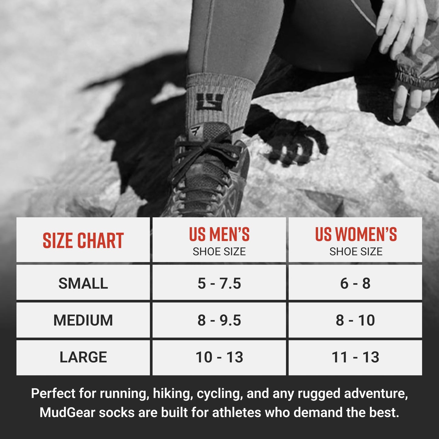 Performance Hiking/Trekking Sock - Gray/Black (2 Pair Pack)