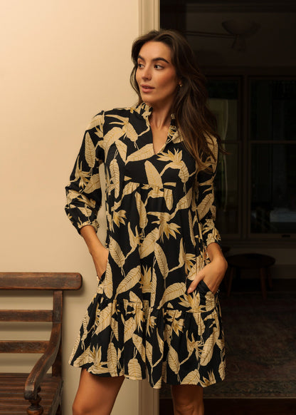 Paradise Black Metallic Relaxed Dress