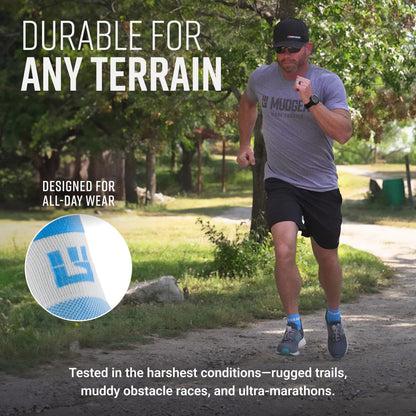 MudGear Quarter (¼) Crew Socks - Neon Blue (2 pair pack)