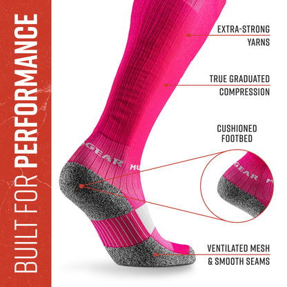 Tall Compression Socks (Pink/Gray)