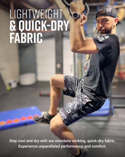 Men's Freestyle Running Shorts (Black/Gray Camo)