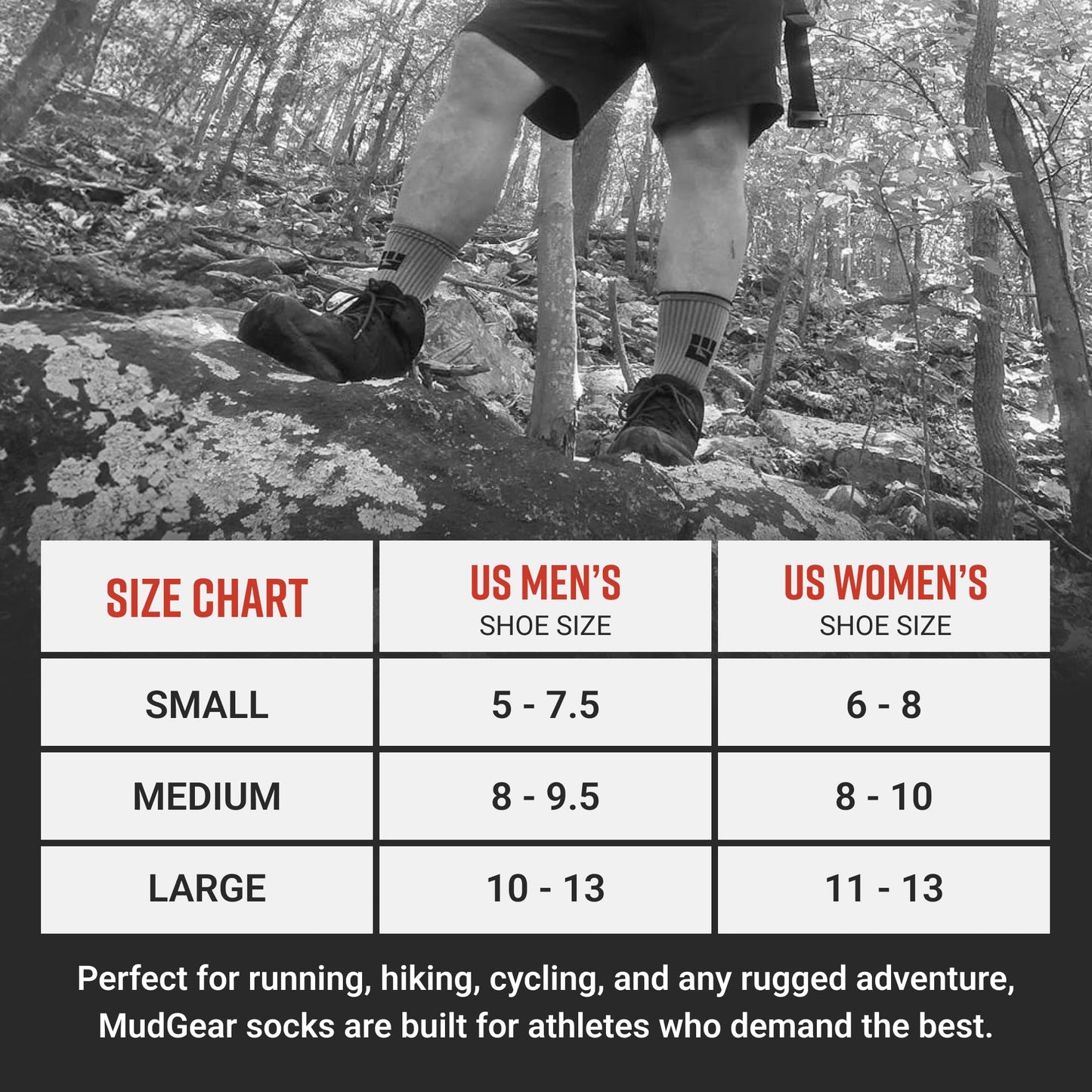 MudGear Ruck Sock (Gray/Black)