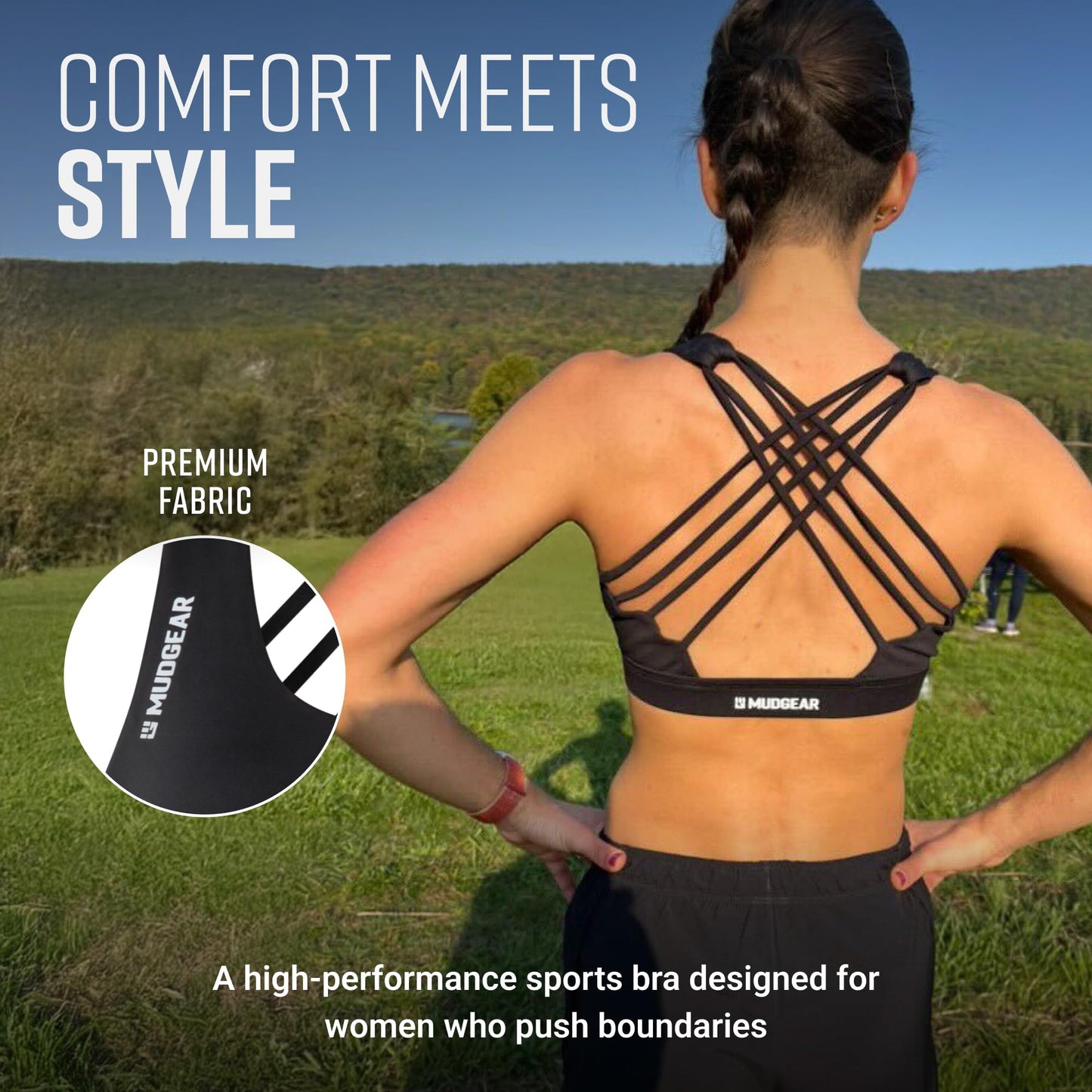Women's Performance Sports Bra with Pockets - Black