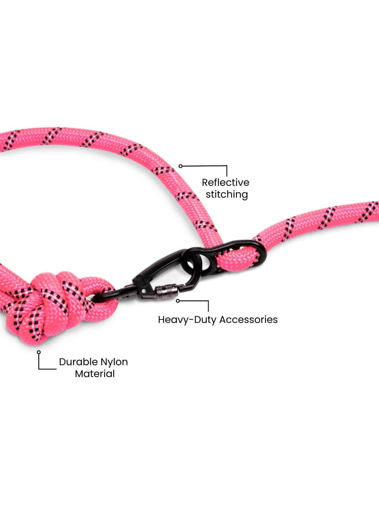 Neon Pink Running Hands-Free Dog Leash