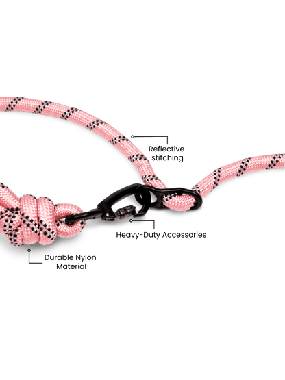 Pastel Pink Running Hands-Free Dog Leash