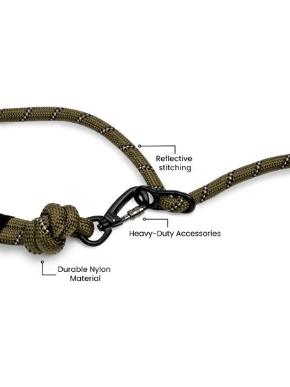 Army Green Running Hands-Free Dog Leash