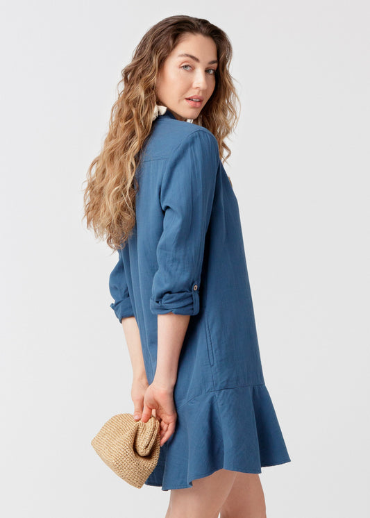 Harbor Gauze Button Front Shirt Dress