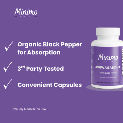 Organic Ashwagandha with Black Pepper, 60 ct.