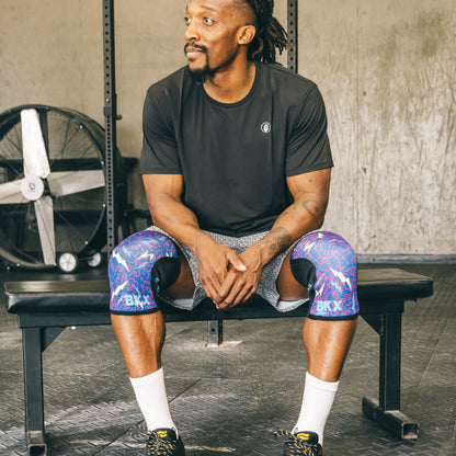 Bear KompleX Knee Sleeves - Lightning with REVERSIBLE Blue