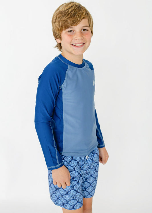 Boys Blue Long Sleeve Rashguard