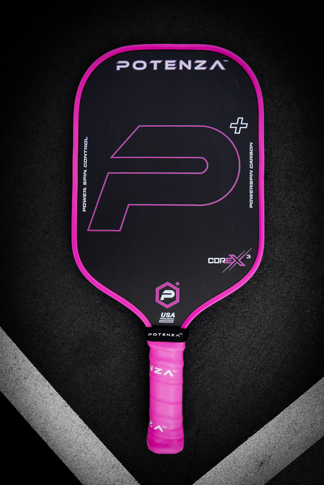 P+ PowerSpin Carbon COREx3 (Neon Pink, Elongated Face)