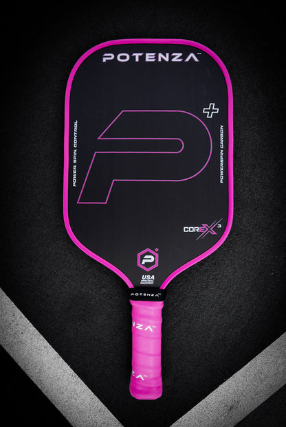 P+ PowerSpin Carbon COREx3 (Neon Pink, Elongated Face)