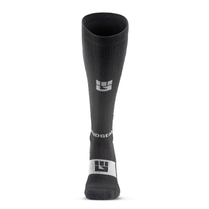 Tall Compression Merino Wool Socks (Black/Gray)