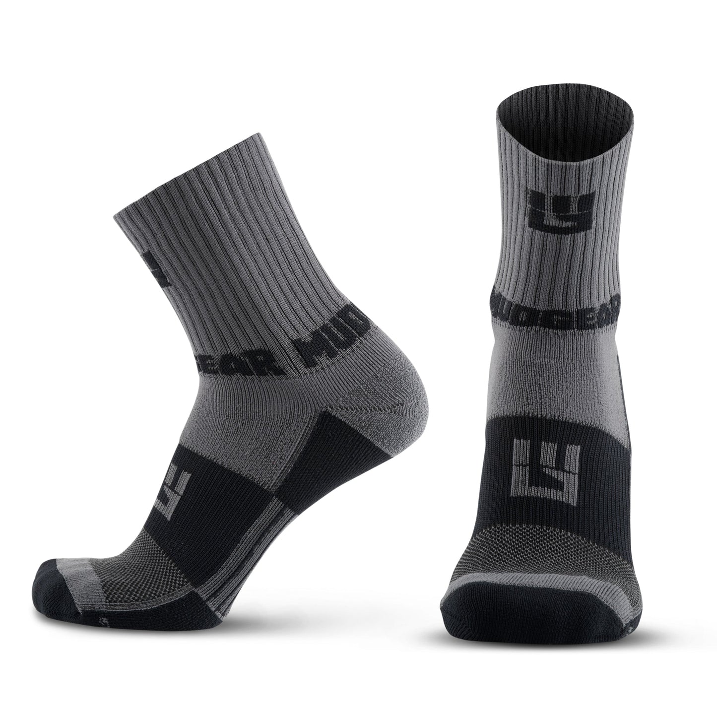 5" Crew Height Trail Running Sock (Gray/Black)
