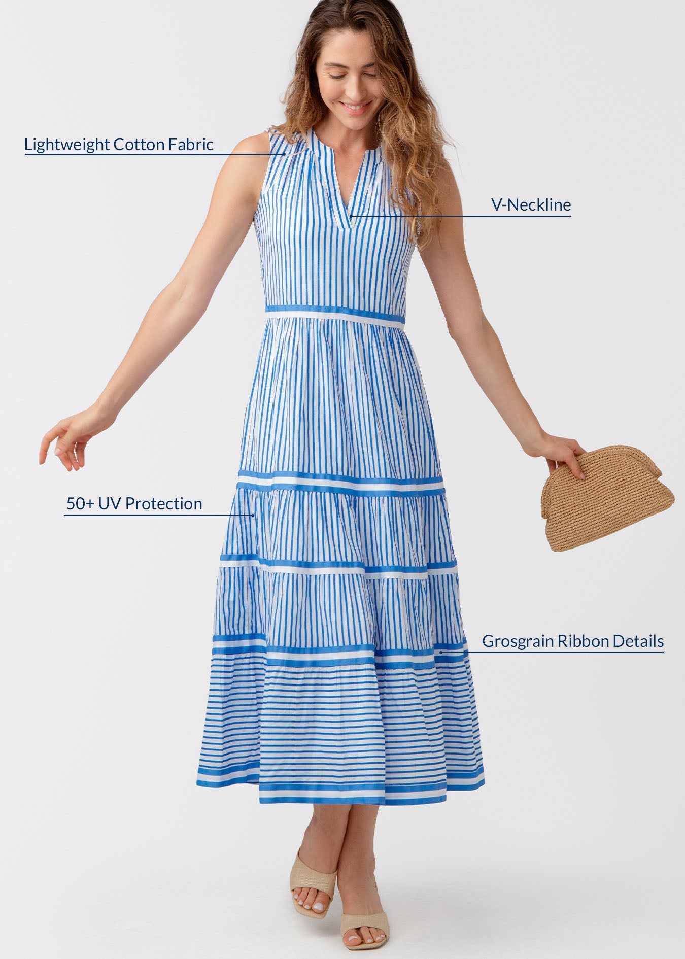 Palm Beach Sleeveless Tiered Maxi Dress
