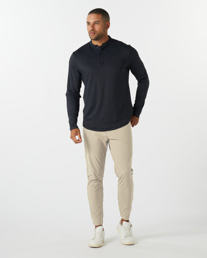 Catalyst Polo L/S | Mantra Collar | Black Sands