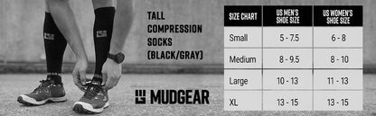 Tall Compression Socks (Black/Gray)