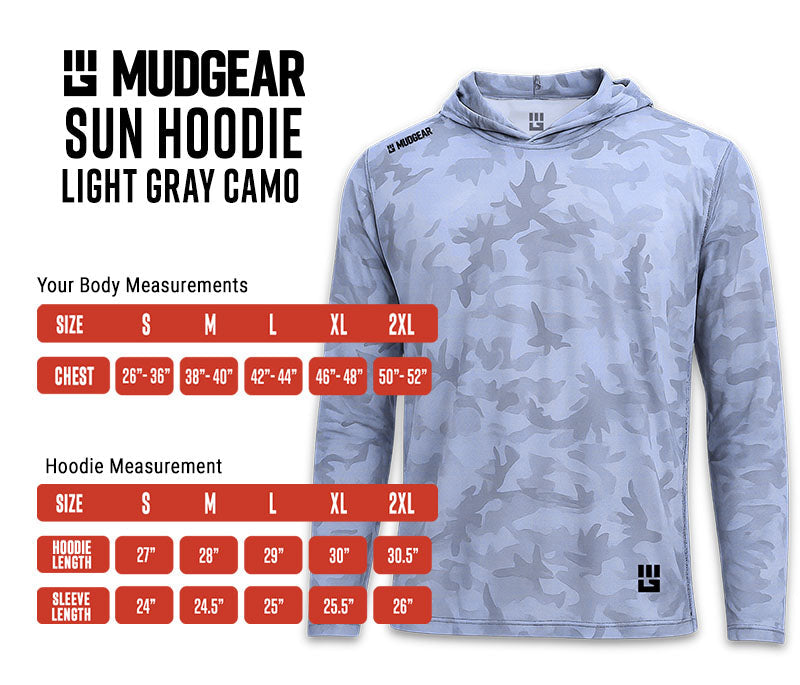 MudGear Sun Hoodie - Light Gray Camo