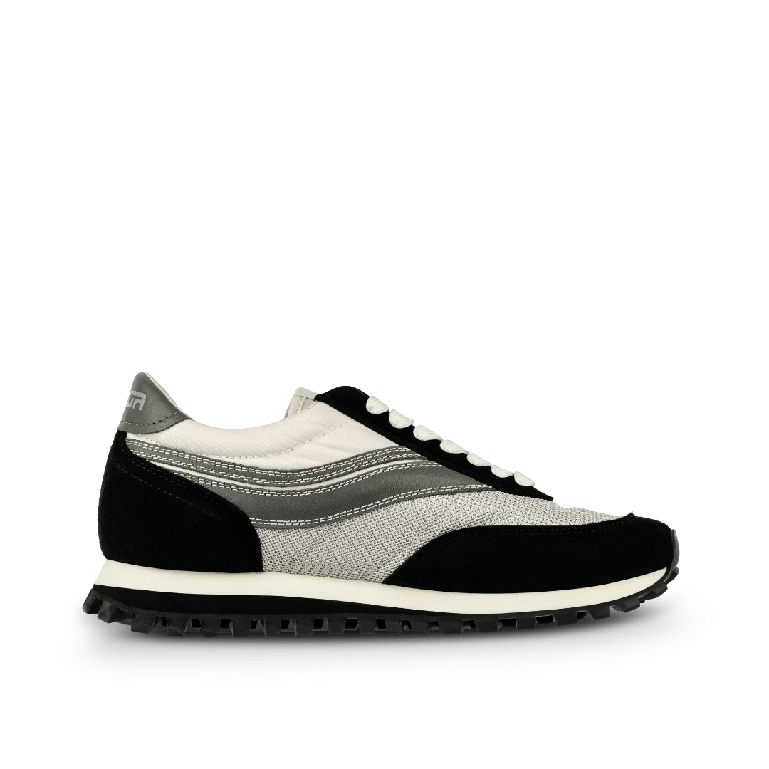 Osaga KT-26 Men's Monochrome Retro Sneaker (White/Black/Gray)
