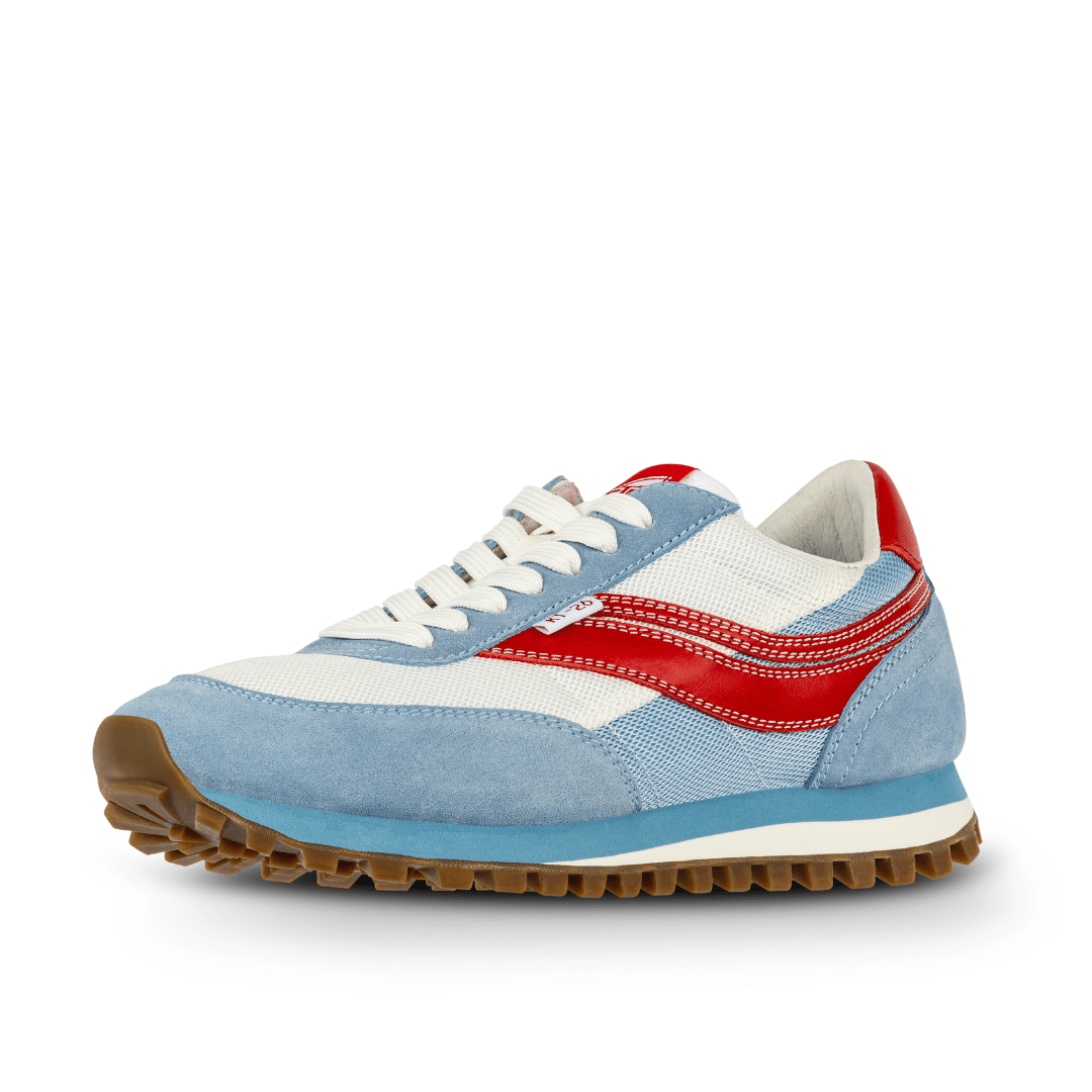 Osaga KT-26 Women's 70s Revival Retro Sneaker (Blue/Red/Gum)