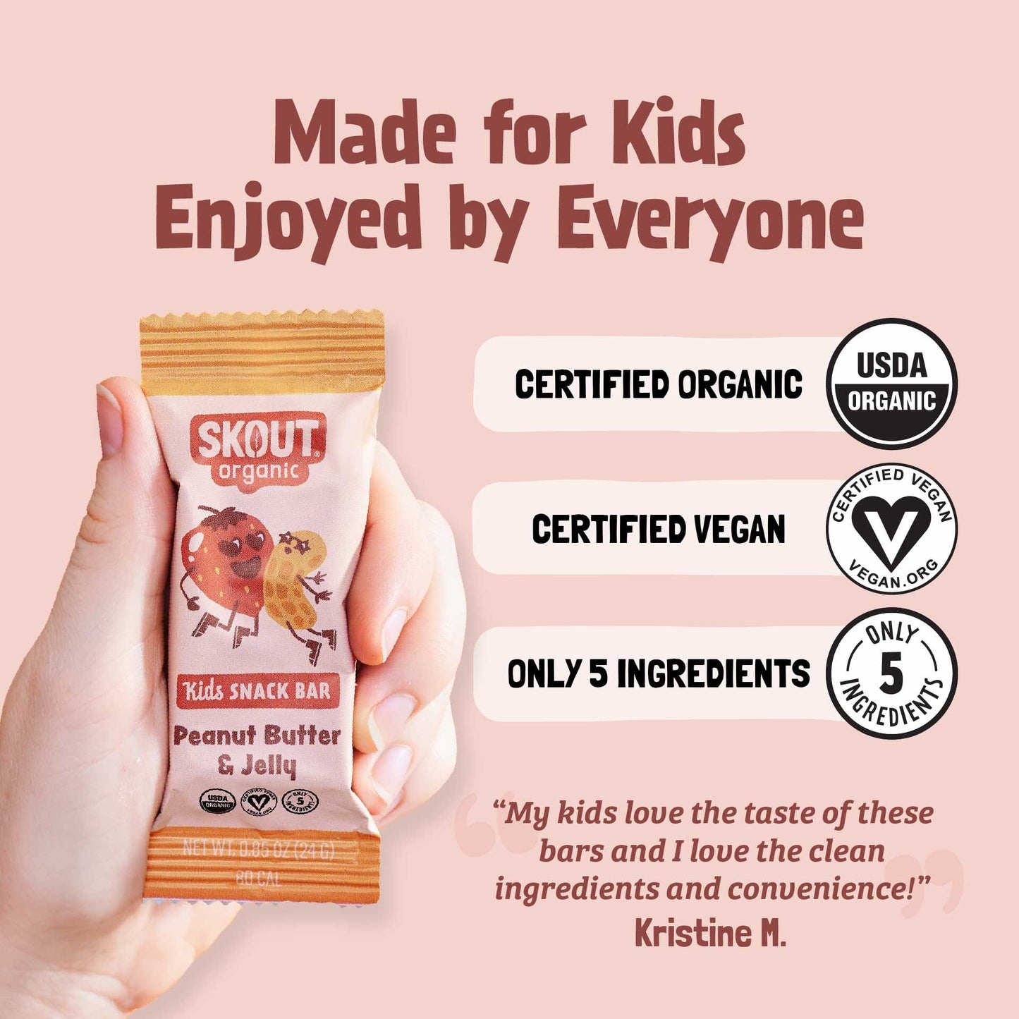 Skout Organic Peanut Butter & Jelly Kids Bar