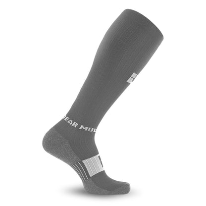 MudGear Tall Compression Merino Wool Socks - Gray/Light Gray (1 Pair)