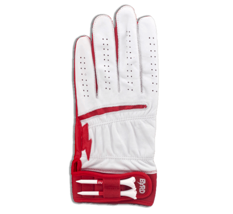 THE BYRD GOLF GLOVE - White/Red
