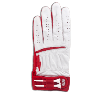 THE BYRD GOLF GLOVE - White/Red